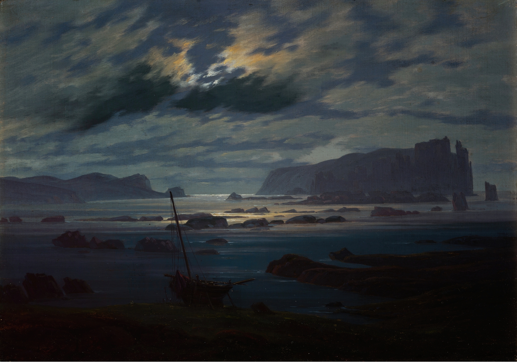 Northern Sea in the Moonlight, by Caspar David Friedrich, public domain