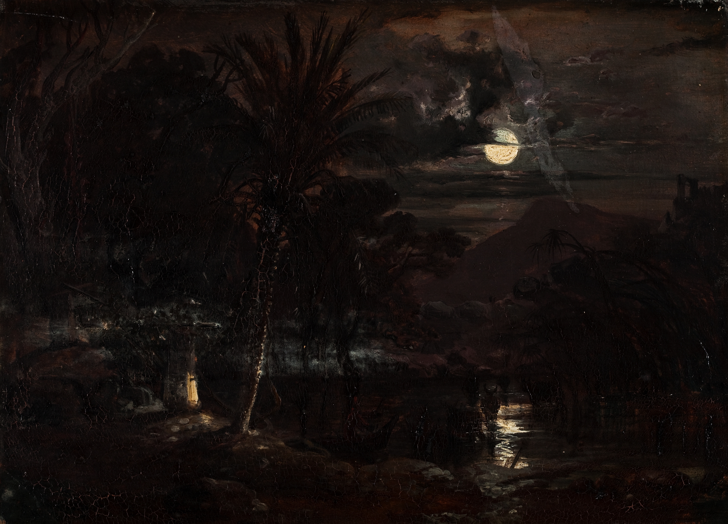 Papyri On The Anapo River At Siracusa, oil on canvas by Johann Moritz Rugendas
