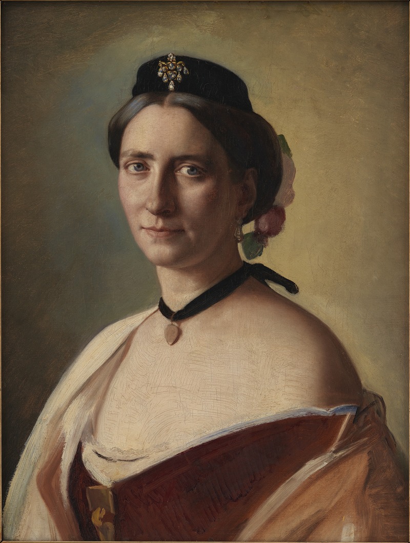 A portrait of Mrs. Alma Bloch by Carl Bloch.