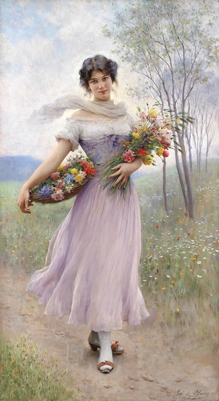 A young girl in a lilac dress, captured in a serene moment.