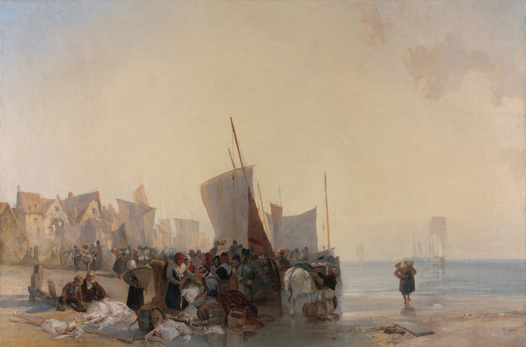 A Fish-market near Boulogne, by Richard Parkes Bonington, public domain