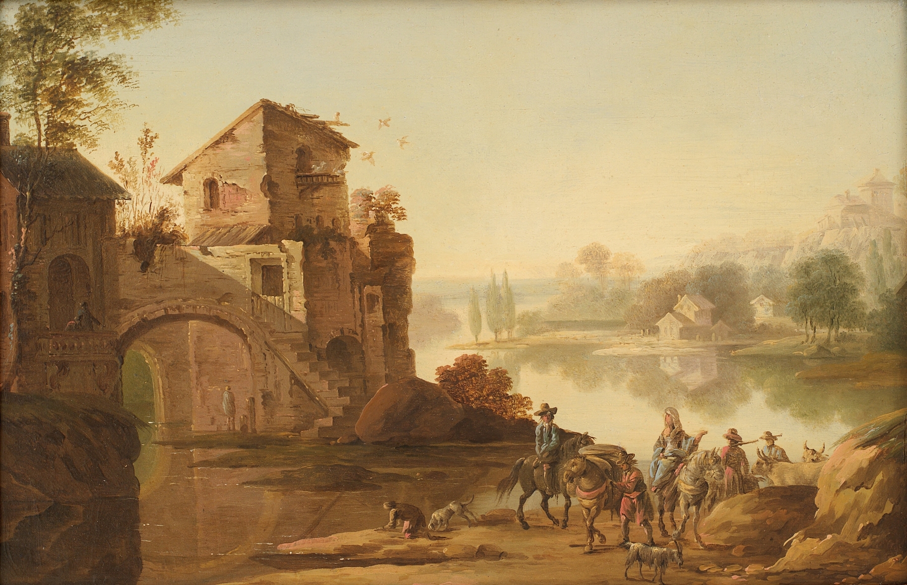 Rococo landscape by Johan Mandelberg featuring rolling hills and sunlight