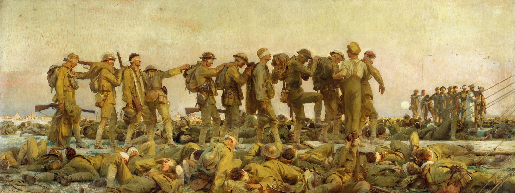 John Singer Sargent's 'Gassed' depicts soldiers recovering from a gas attack in World War I.