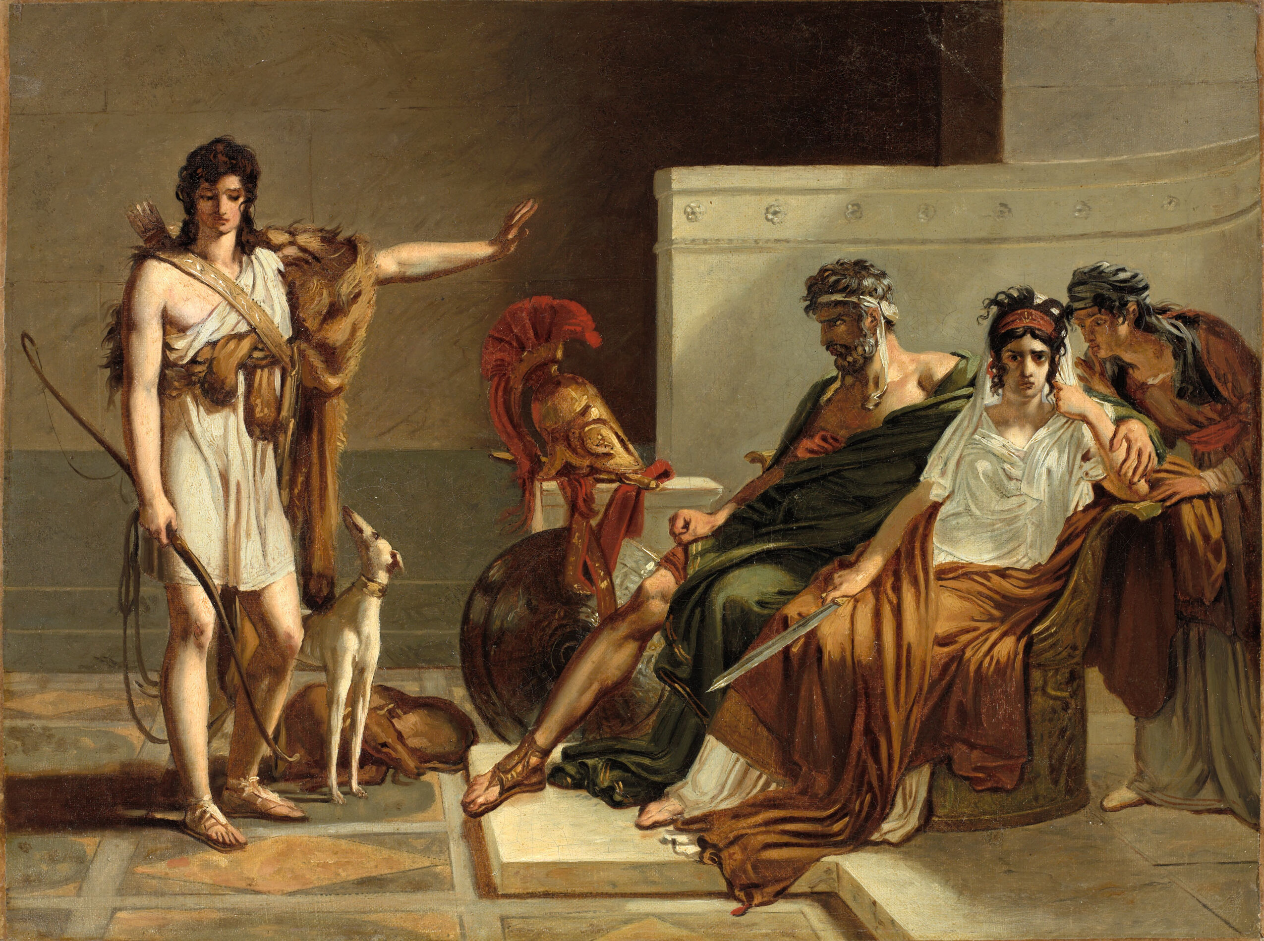 Phaedra and Hippolytus, oil on canvas by Pierre-Narcisse Guérin, depicting mythological figures in emotional turmoil.