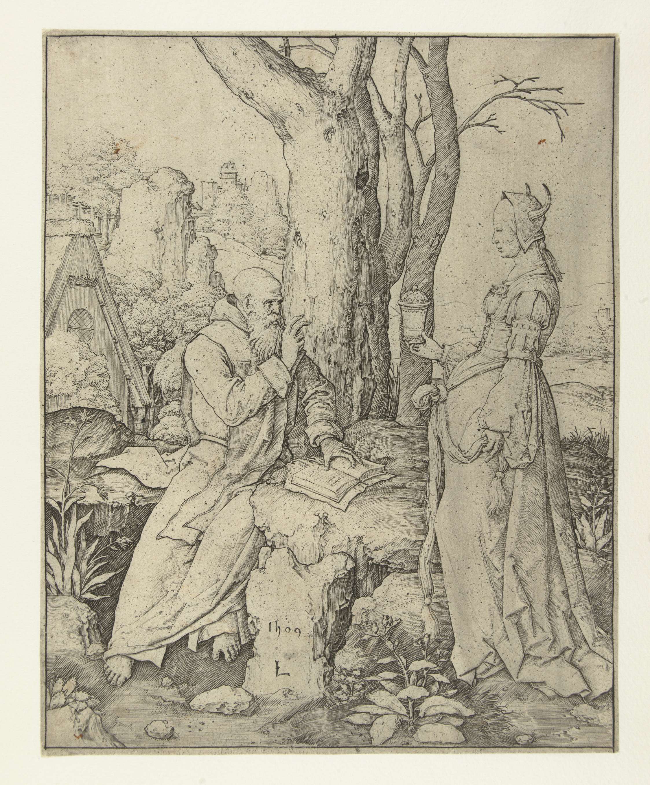 De verzoeking van de heilige Antonius, by Lucas van Leyden, public domain