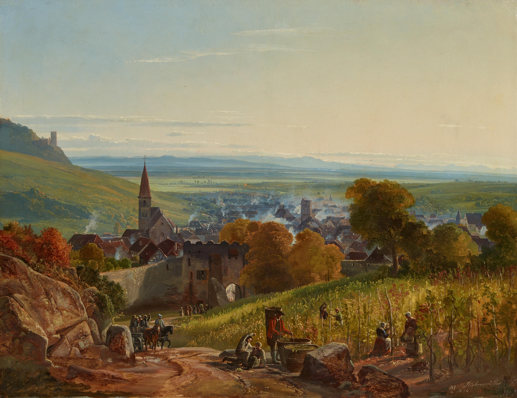 Landscape with travelers, oil on canvas by Christian Ernst Morgenstern