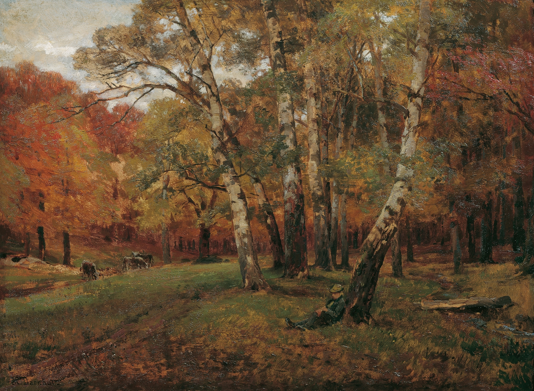 Landscape of Die Ruine Starhemberg im Piestingtal by Hugo Charlemont, oil painting