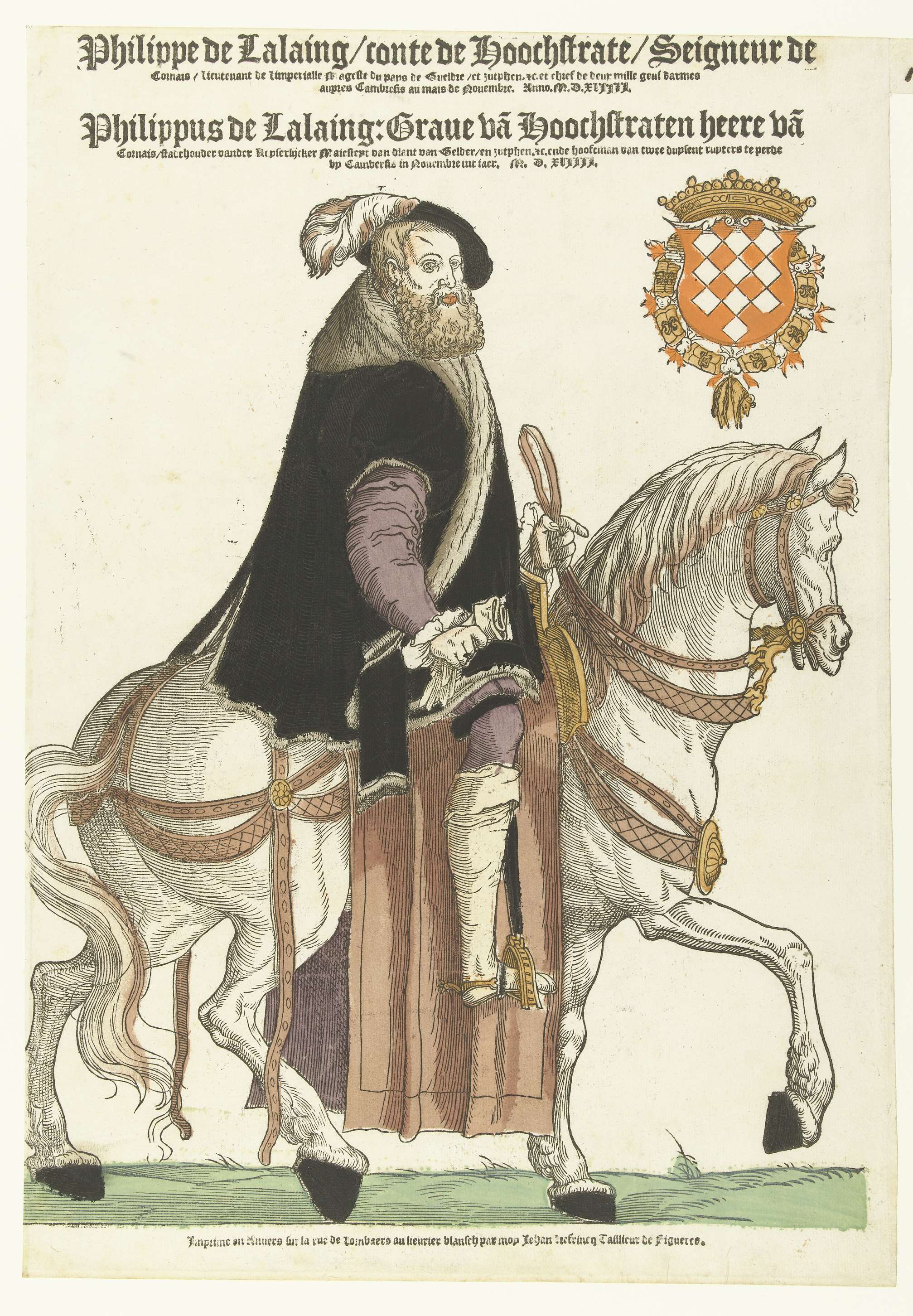 Portret van Filips van Lalaing te paard, by Hans Liefrinck (I), public domain