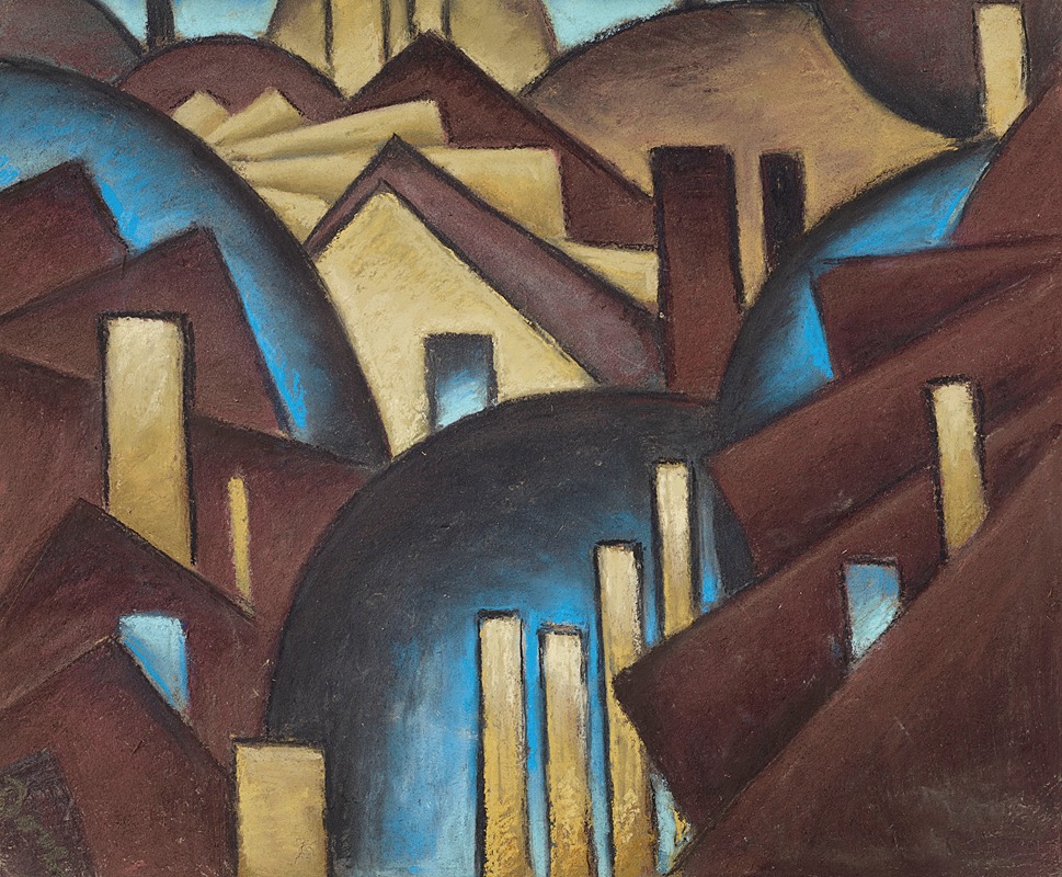 Arthur Dove's 'Nature Symbolized No. 1 (Roofs)' captures abstract forms of rooftops.