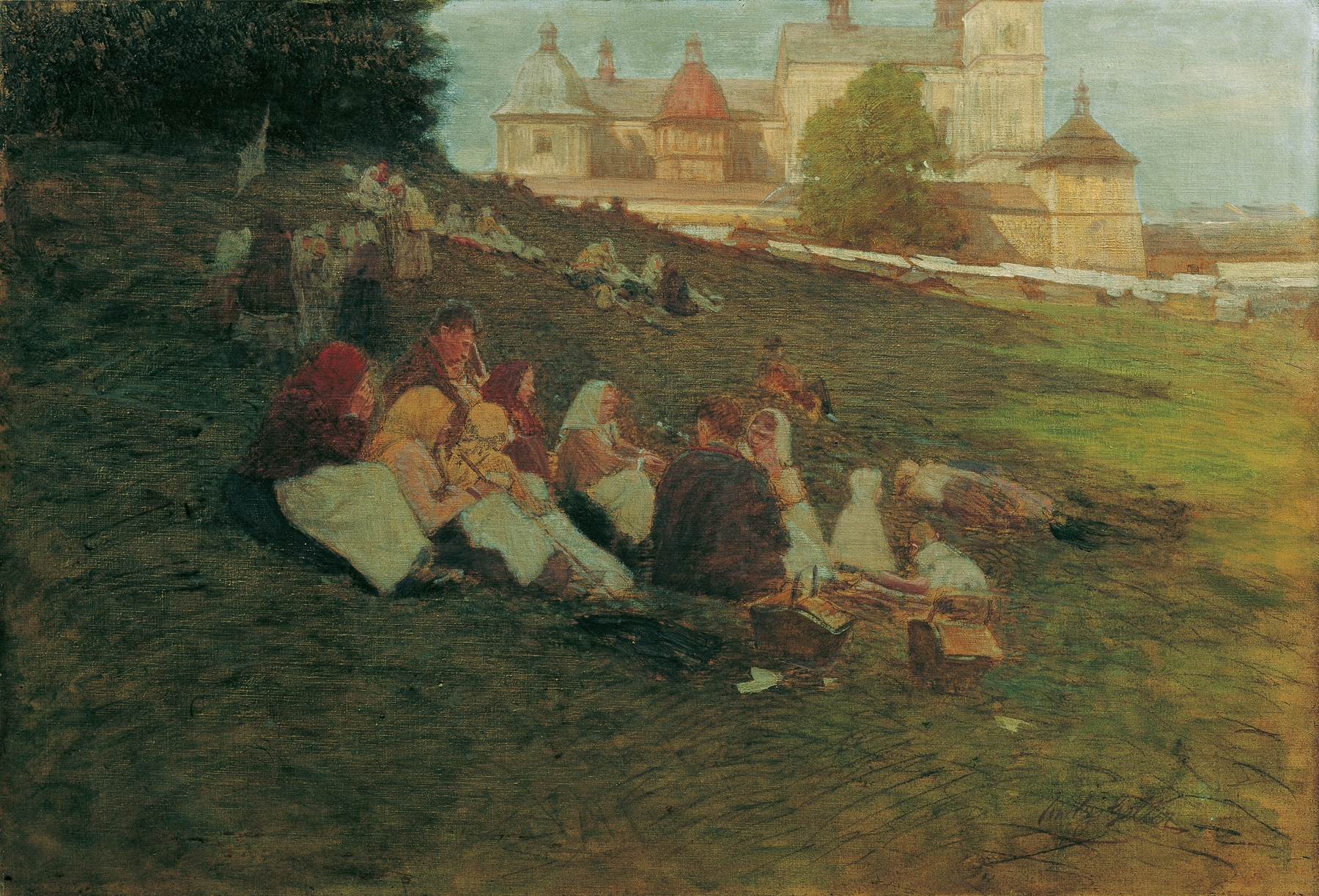 Figurative scene with light and shadow by Johann Nepomuk Geller, medium unknown.