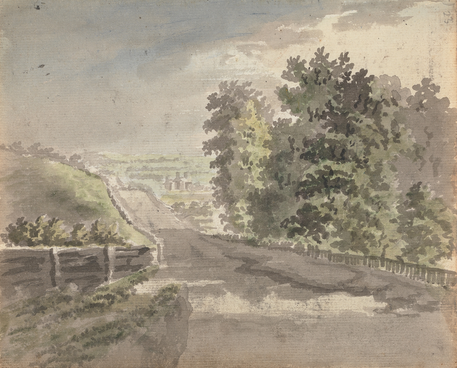 A Country Lane by James Miller, oil painting depicting a serene landscape with a winding path.