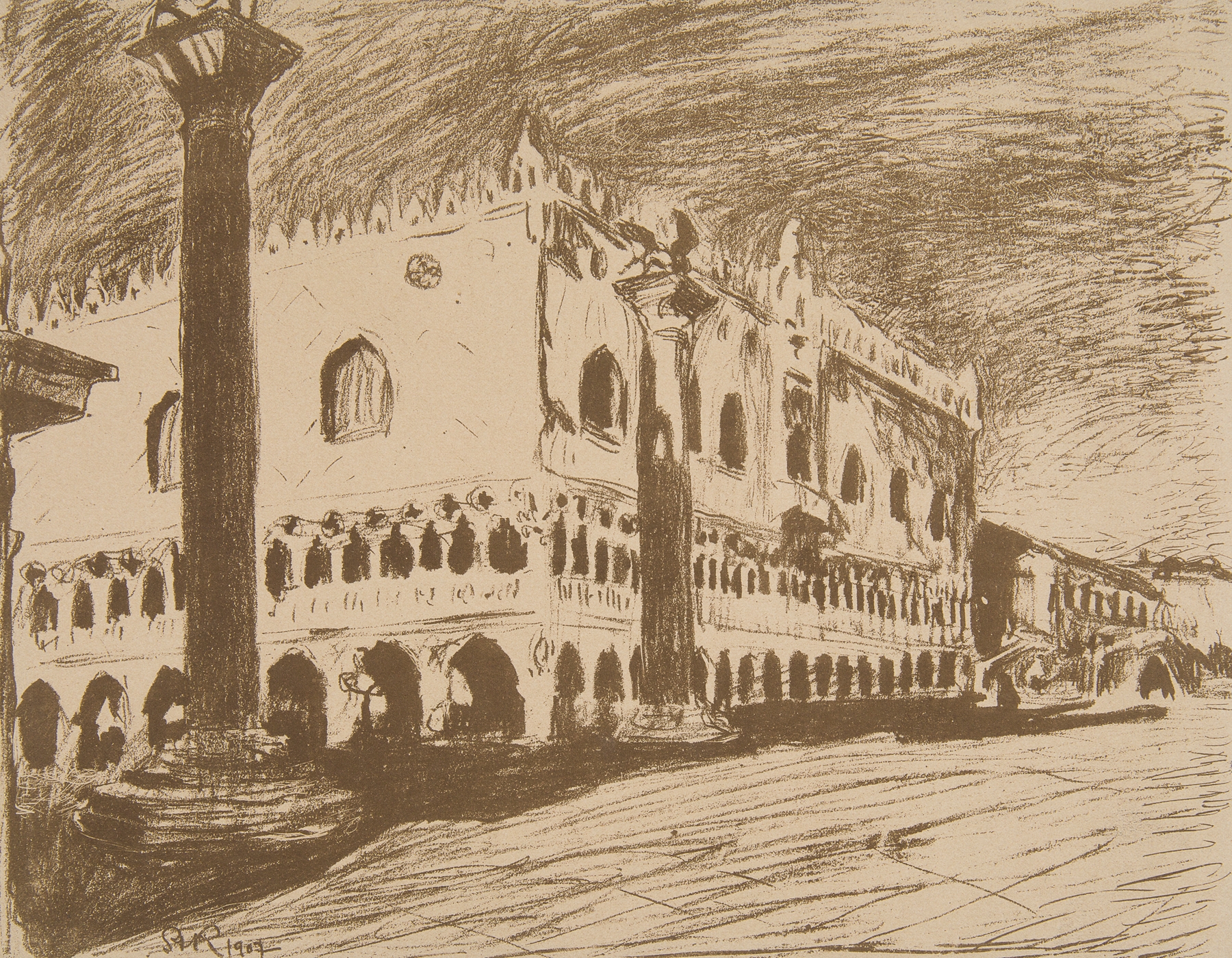 Venice – Ca’ d`Oro by Stanisław Kamocki, oil on canvas depicting ornate architecture and tranquil canals.