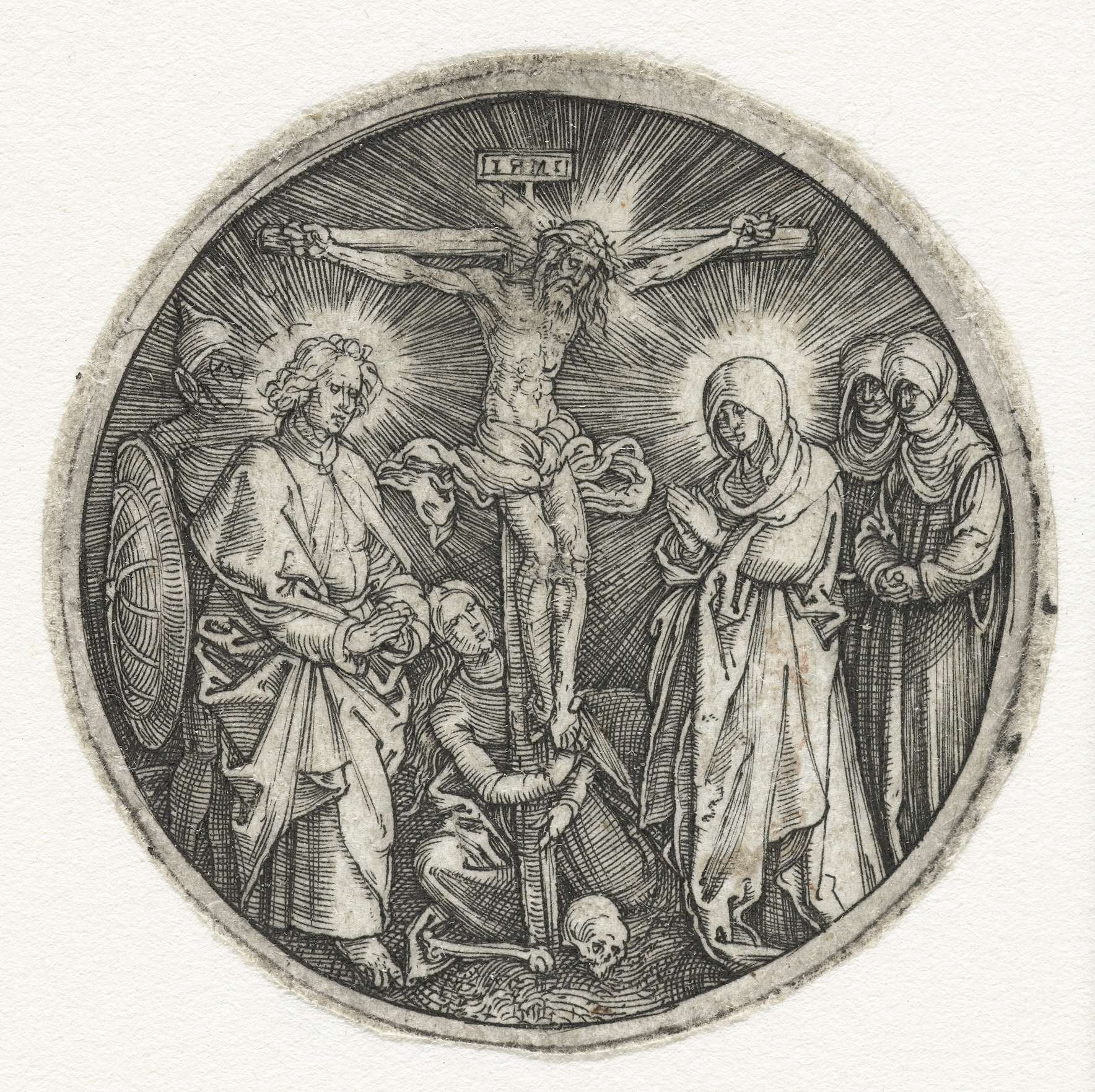 Engraving of the crucified Christ by Albrecht Dürer