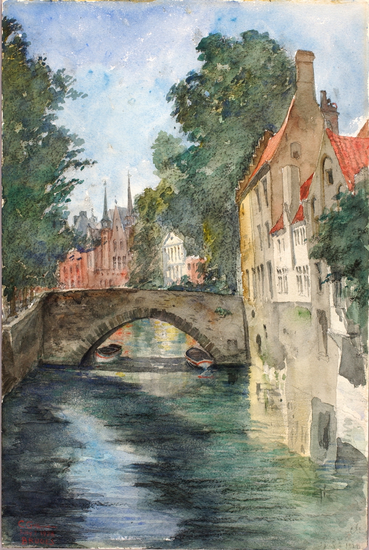 On the Canal, Bruges, by Cass Gilbert, public domain