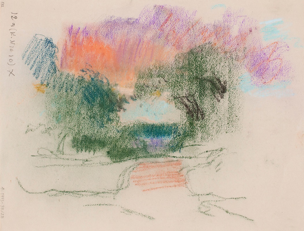 Eero Järnefelt's 'Maisema, puita, tie' captures a serene landscape with trees and a winding path.