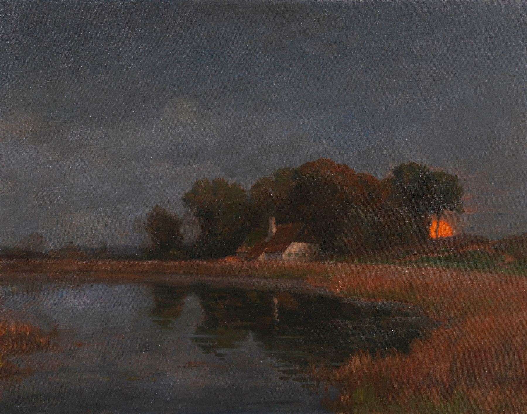 Landscape at dusk, oil on canvas by Carl Vinnen