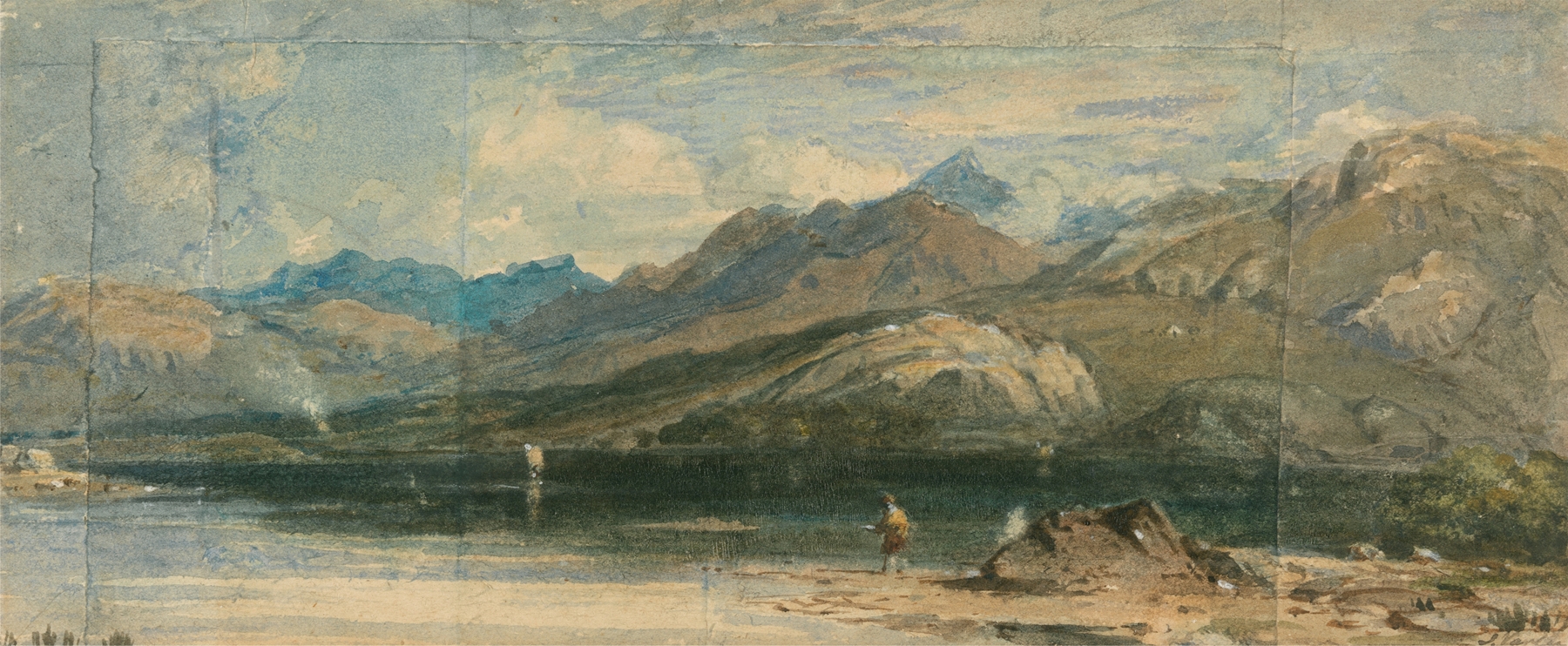 Llyn Dinas, North Wales, by John Varley, public domain