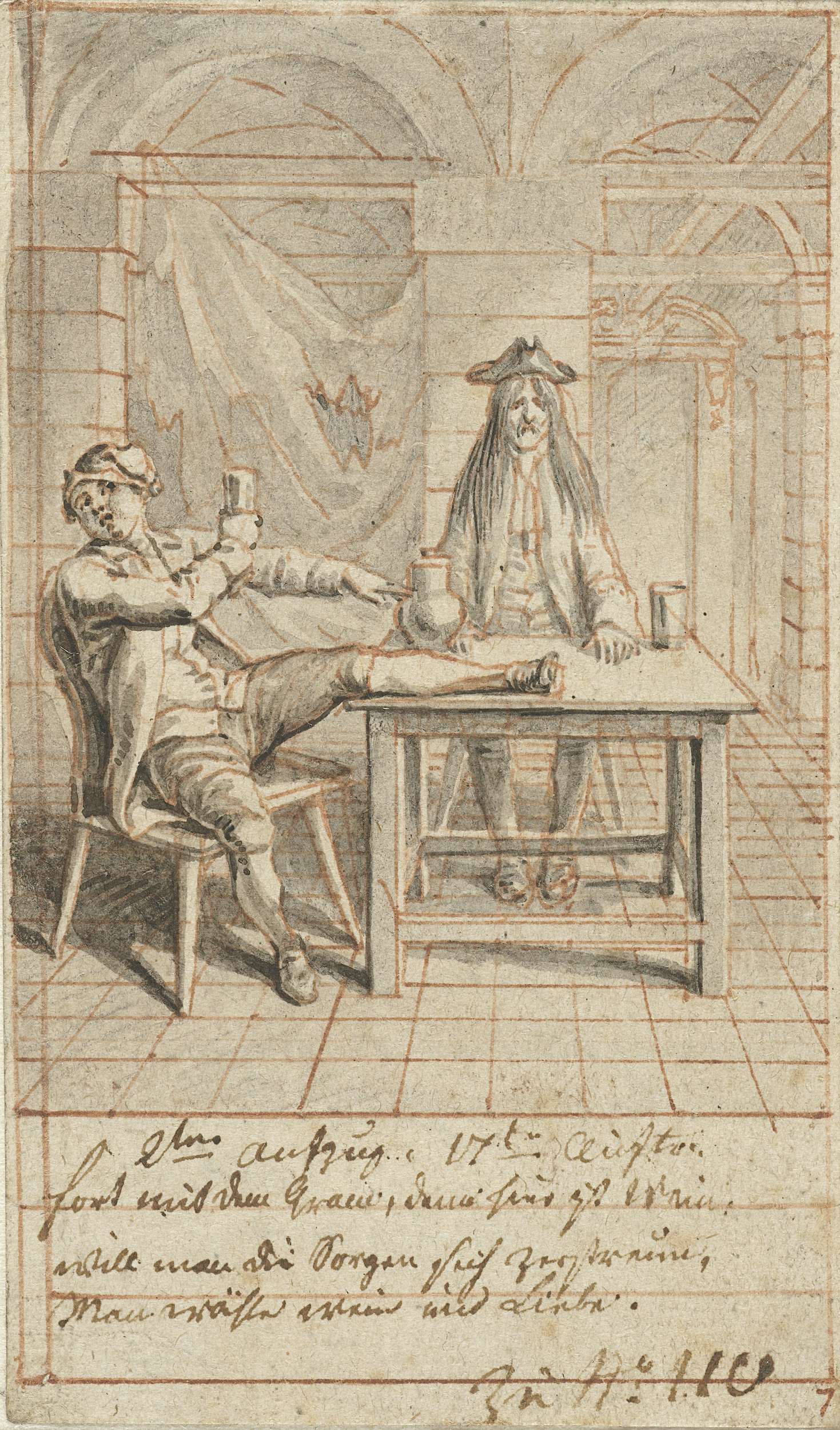 Himmelsturm en Bertram engraving by Daniel Nikolaus Chodowiecki depicting figures in light and shadow