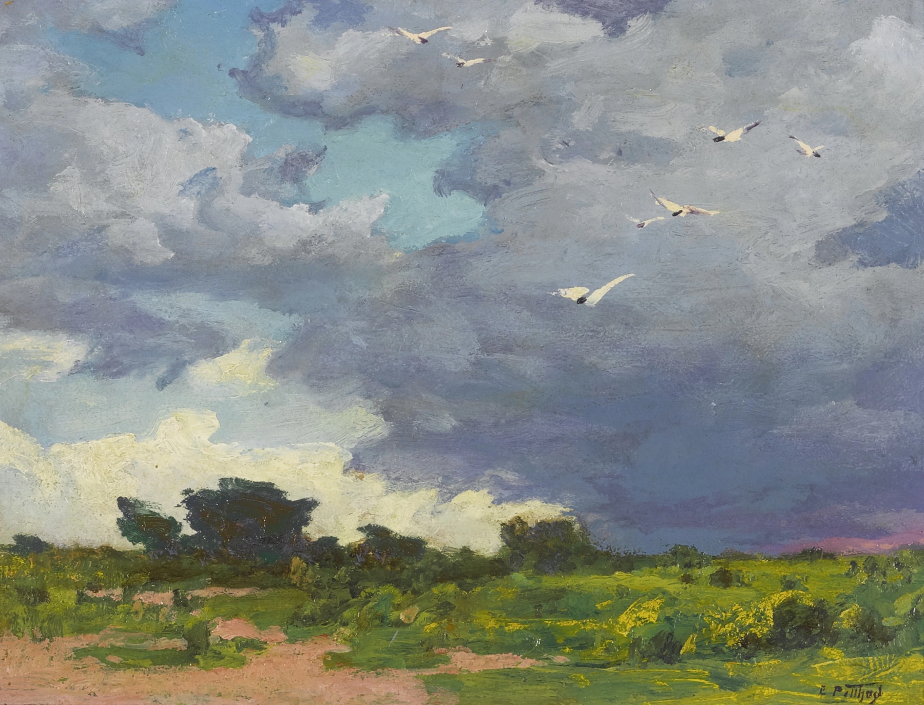 Sudden Flight, by Edward Henry Potthast, public domain