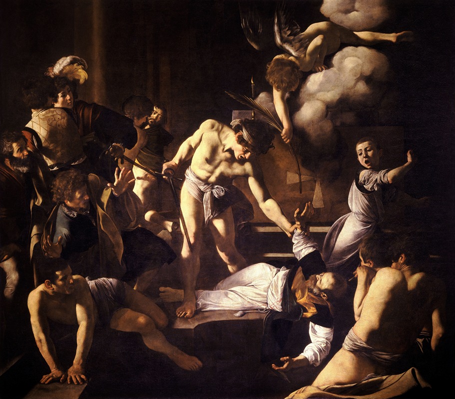 Caravaggio's 'The Martyrdom of Saint Matthew' depicts the dramatic moment of Saint Matthew's execution.