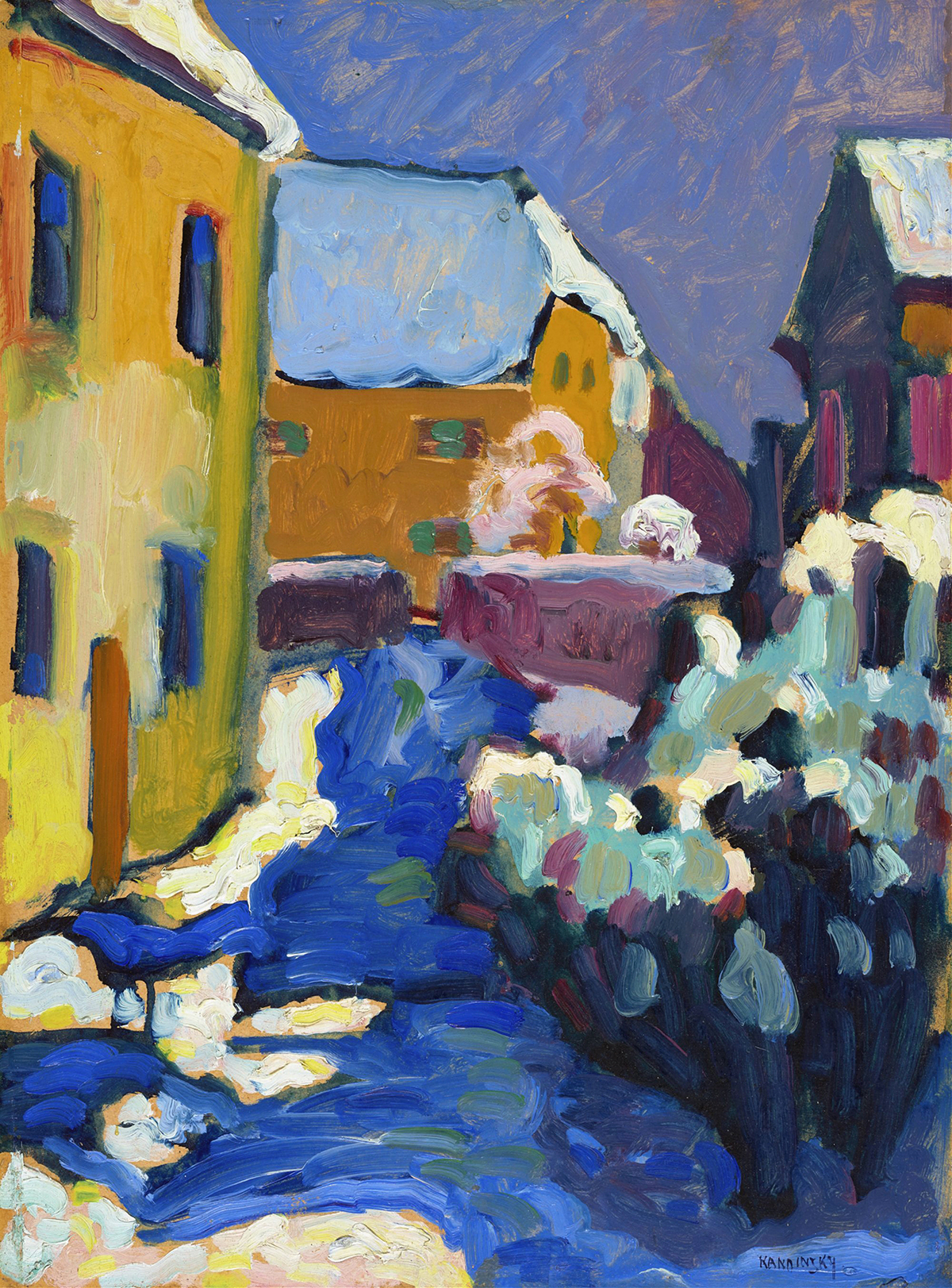 Cemetery and rectory in Kochel, by Wassily Kandinsky, public domain