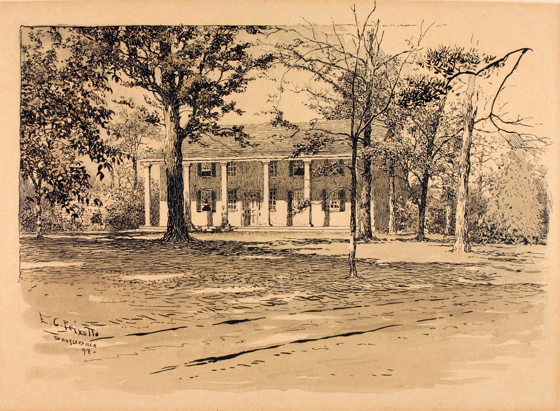 Saratoga. General Schuyler’s House, by Ernest Peixotto, public domain