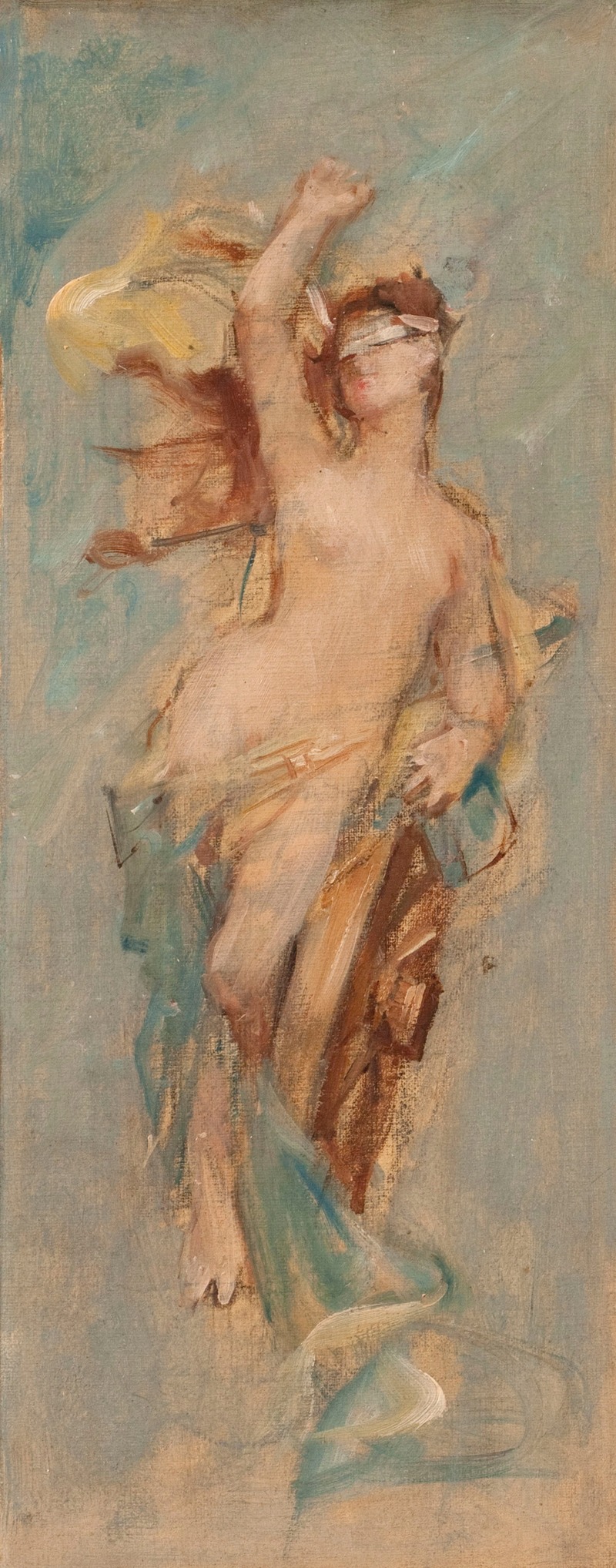 A detailed allegorical painting by Léon François Comerre depicting Fortune.