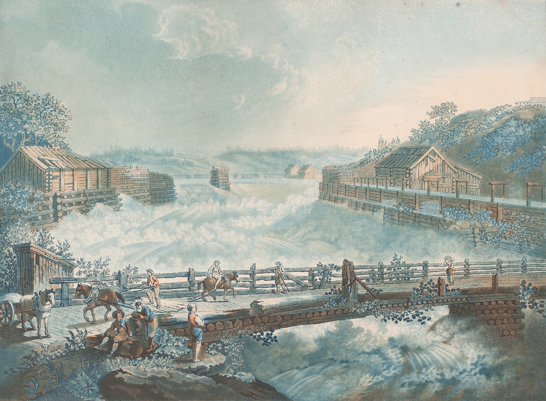 Vûe de la prémière chûte d’eau de Tisteddal en Norwège, by Georg Haas, public domain