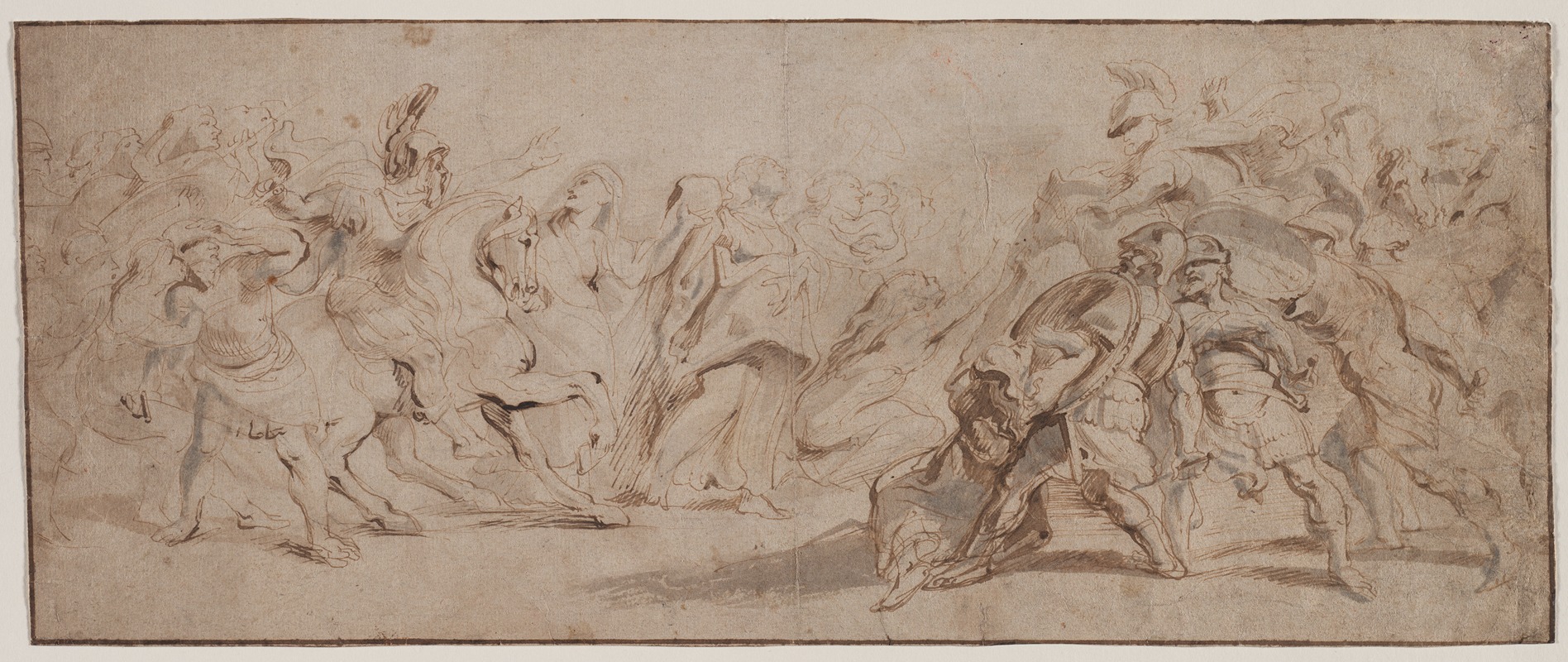 Rubens' 'Reconciliation of the Romans and the Sabines' depicts a dramatic moment of unity.