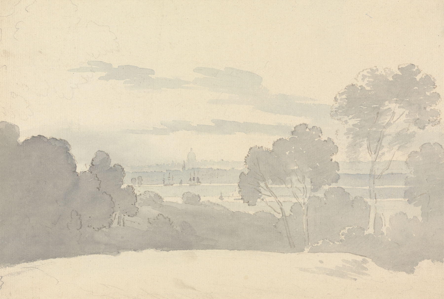 View of St. Paul’s from Greenwich, oil on canvas by George Bulteel Fisher