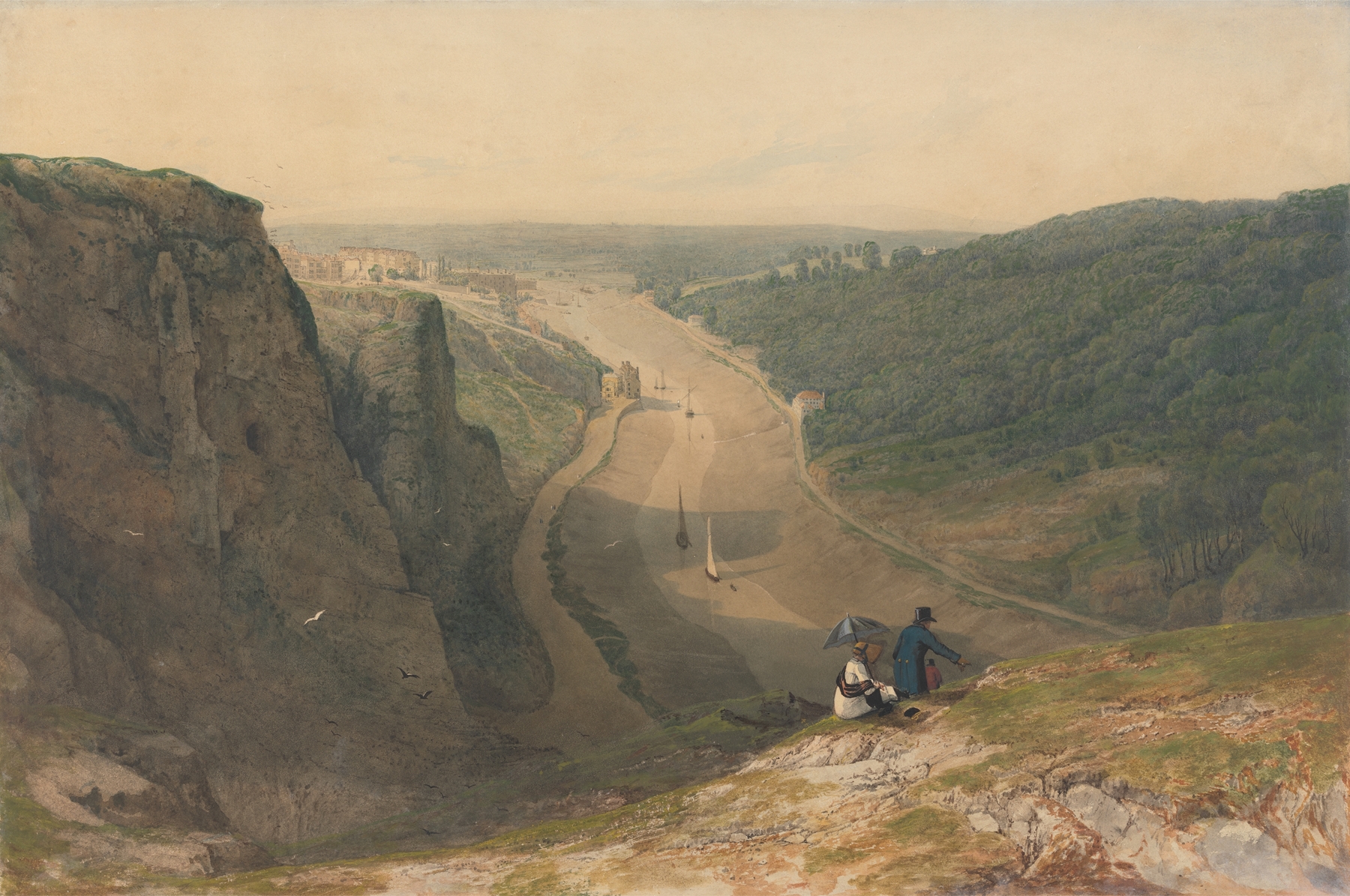 The Avon Gorge, Looking toward Clifton, oil on canvas by Francis Danby