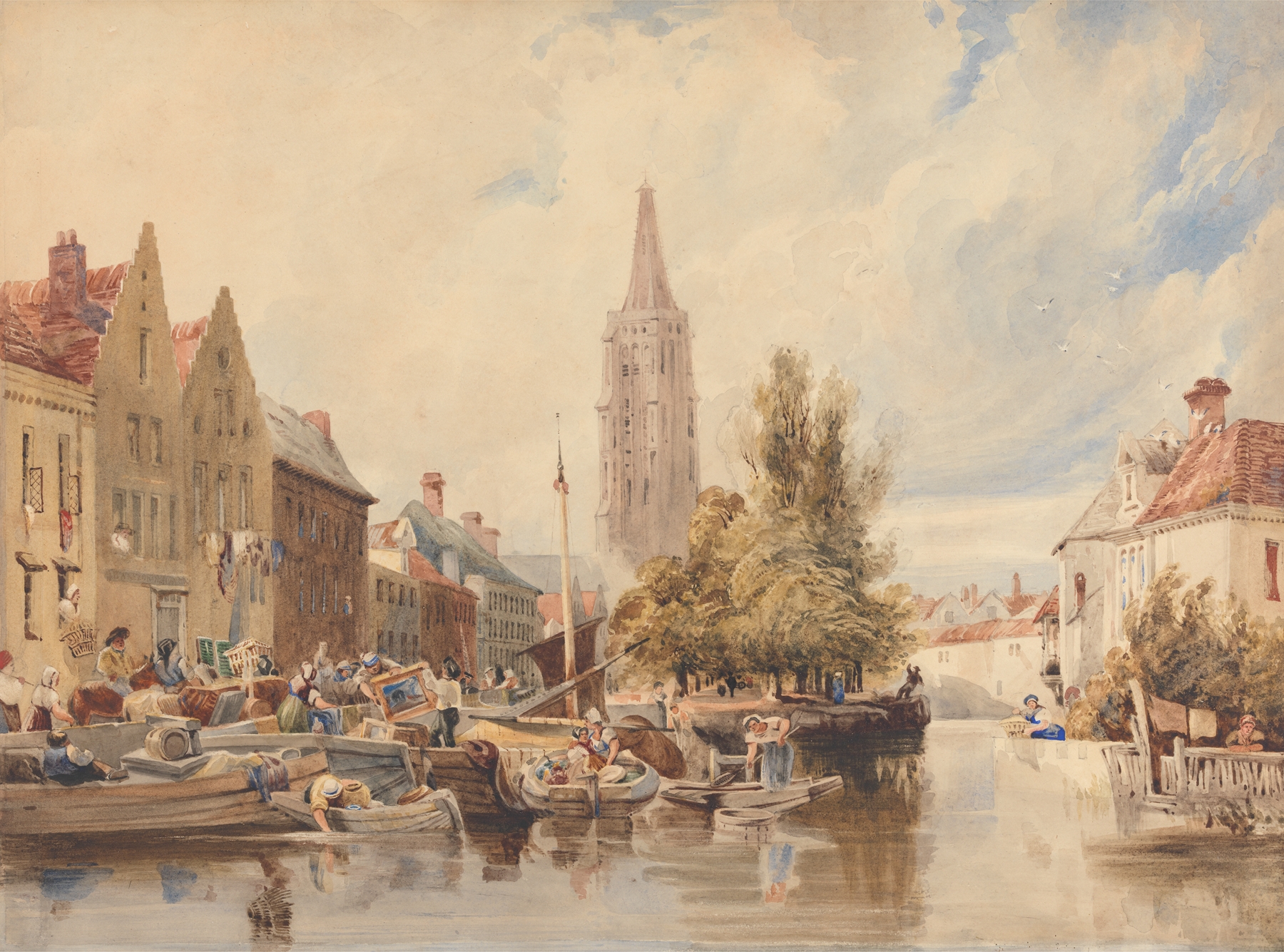 Gothic architecture of Church of Notre Dame, Bruges by Samuel Austin