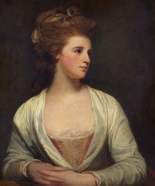A portrait of a woman, believed to be Emily Bertie Pott, by George Romney.