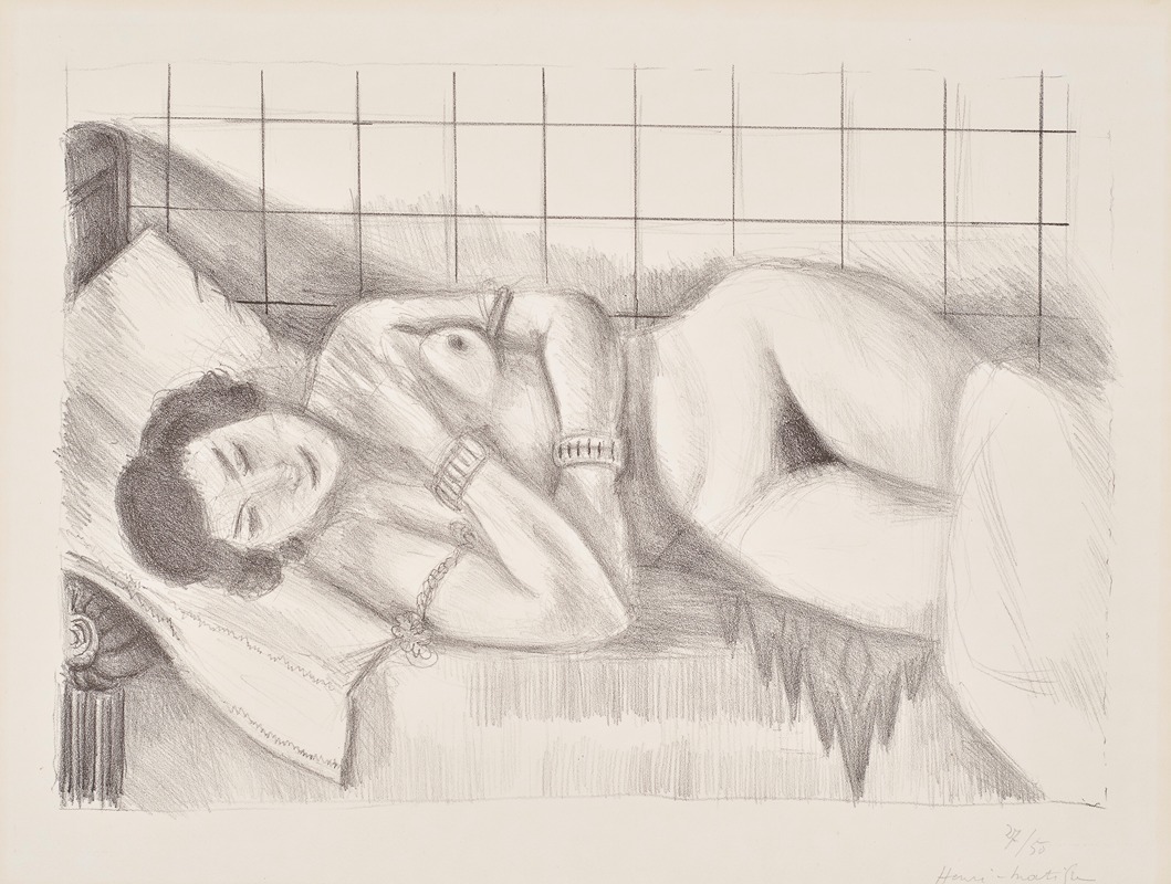 Henri Matisse's 'Figure endormie, châle sur les jambes' captures a serene moment of rest.
