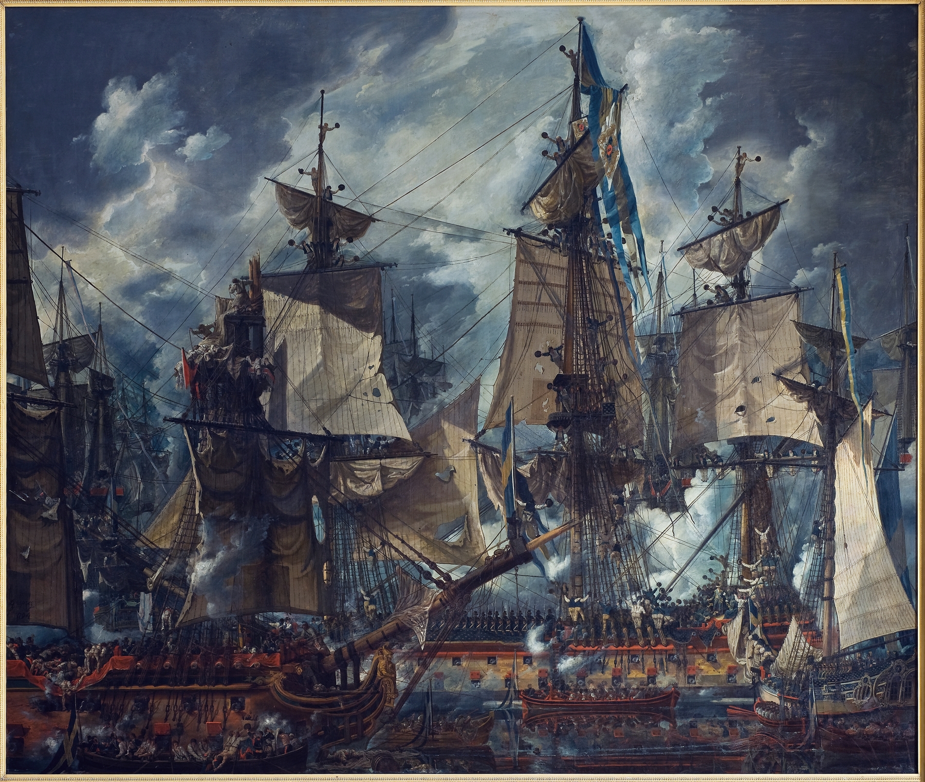 La Victoire d´Hogland, by Louis Jean Desprez, public domain
