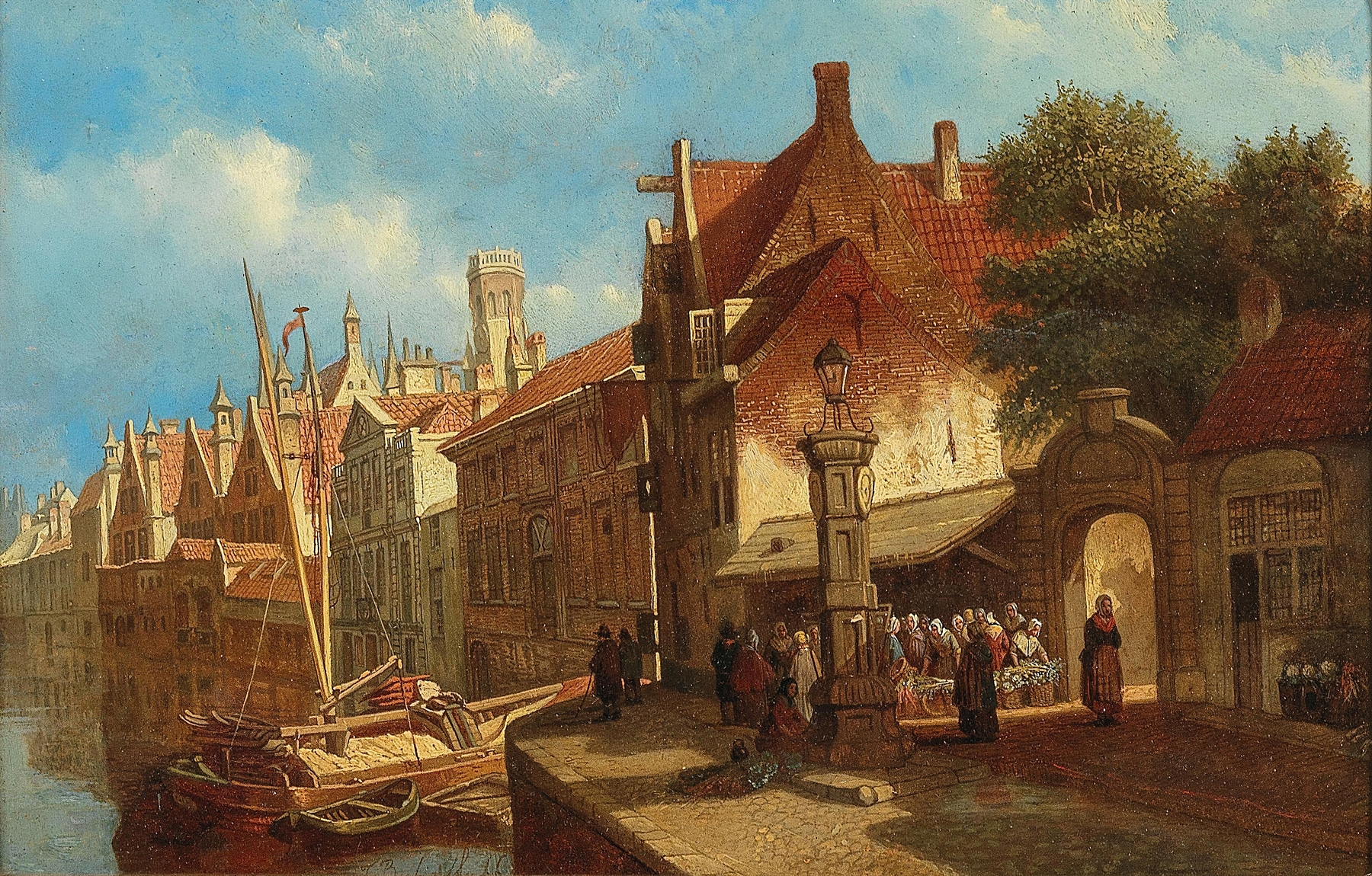 Still life of vegetables in a market, oil painting by François Edouard Bertin