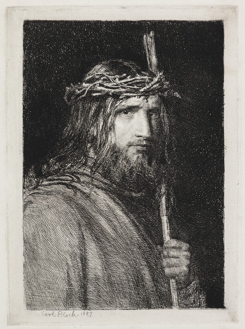 A depiction of Christ crowned with thorns, showcasing intense emotion and detail.