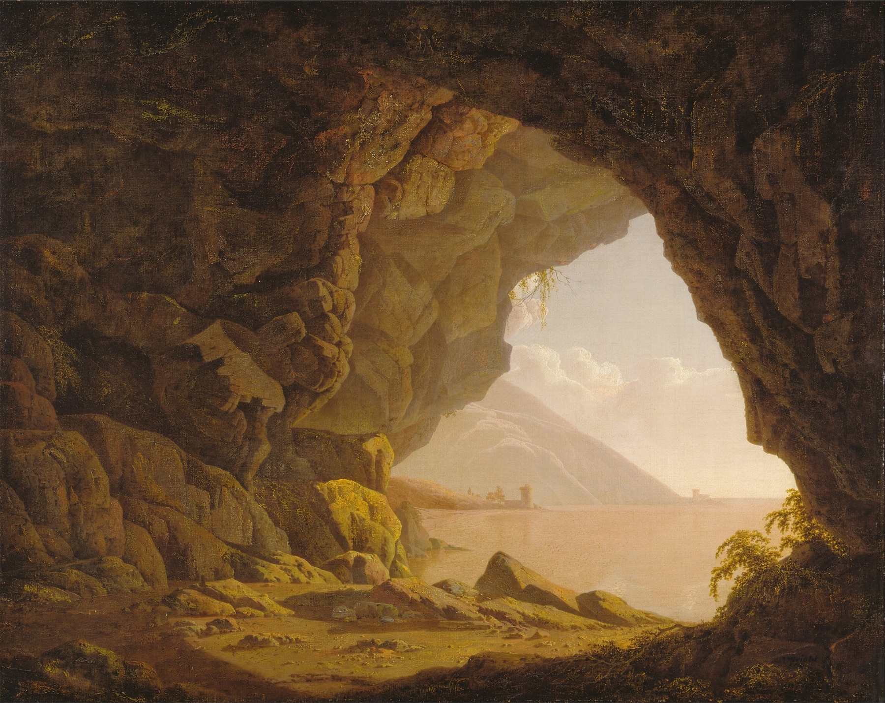 Cavern, near Naples, by Joseph Wright of Derby, public domain