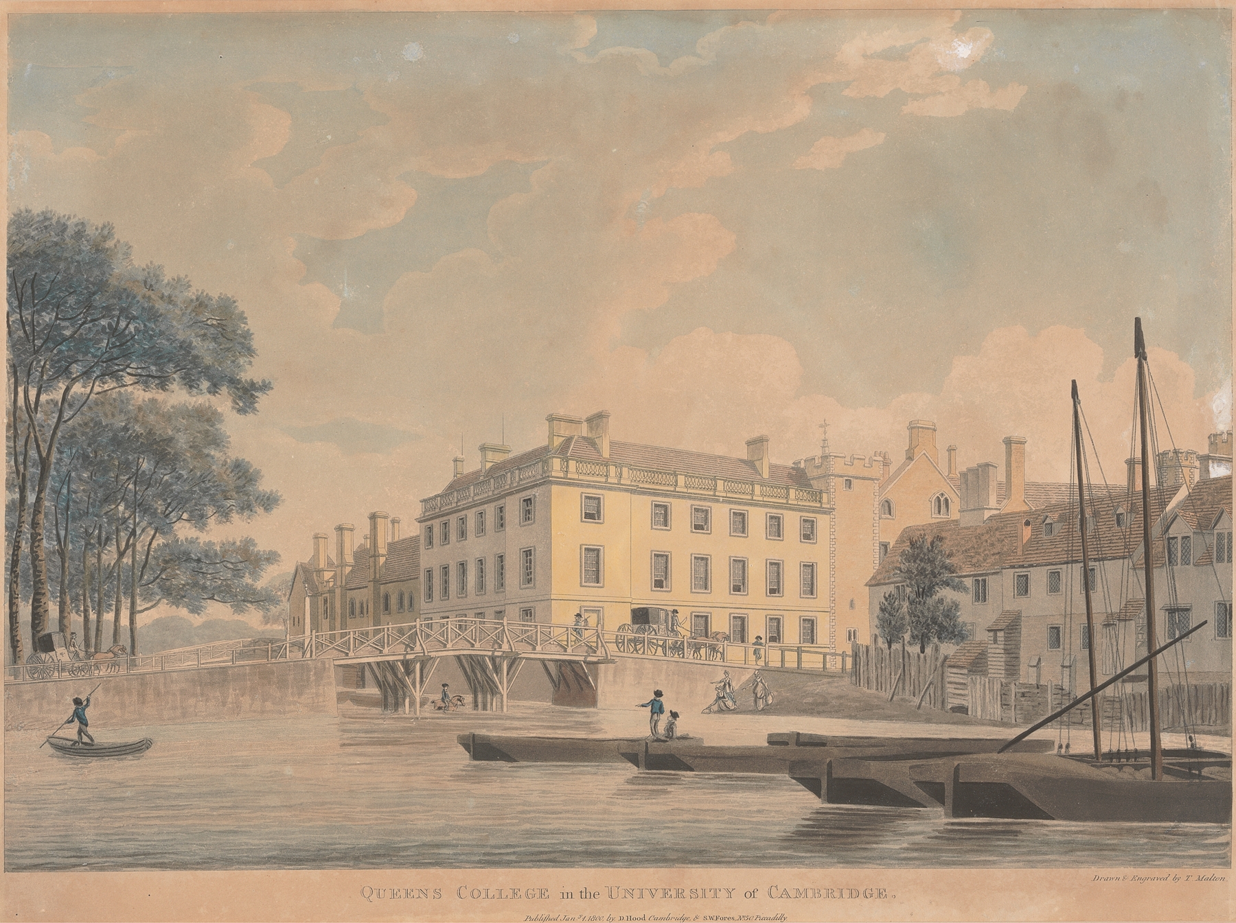 Gothic architecture at Queens College, Cambridge by Thomas Malton the Younger