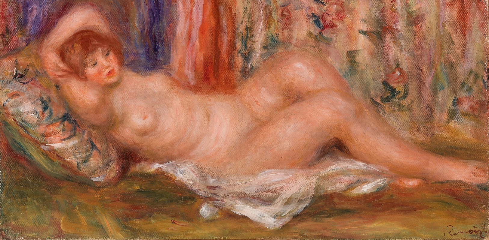 Renoir's 'Nude Woman Reclining' captures the beauty of the female form with soft brushwork and vibrant colors.