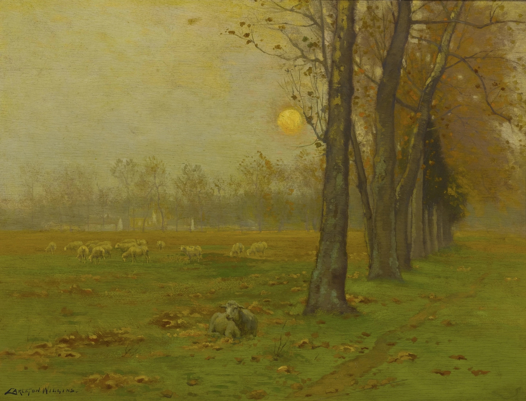 End of Day (‘The Dying Years’) by Carleton Wiggins, oil painting depicting a serene twilight landscape.