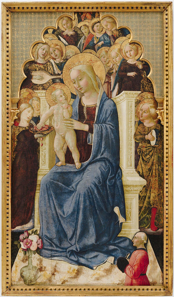The Madonna Enthroned, from a triptych, by Niccolò da Foligno, public domain
