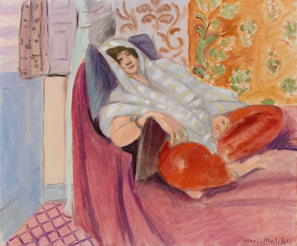 Henri Matisse's 'Woman Reclining' showcases a vibrant depiction of a female figure in a relaxed pose.