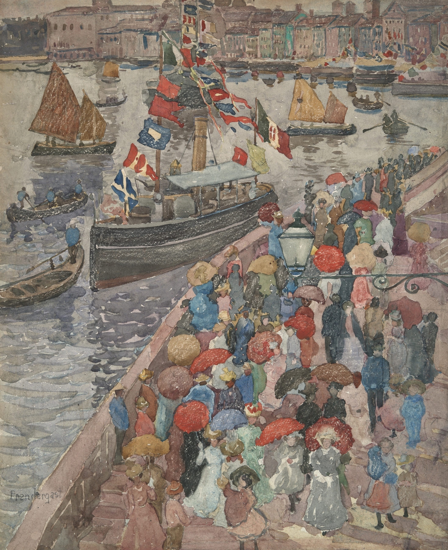 The Quai, Venice, by Maurice Prendergast, public domain