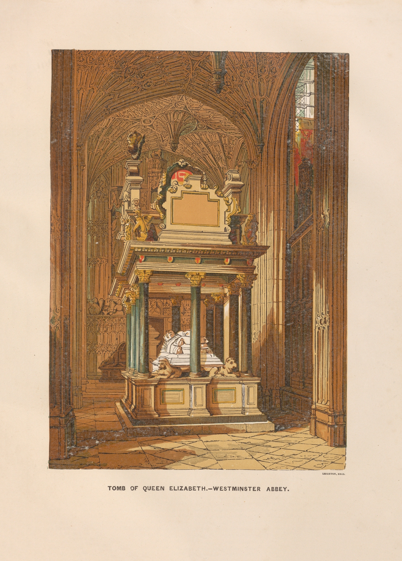 Tomb of Queen Elizabeth – Westminster Abbey, by Charles Knight, public domain