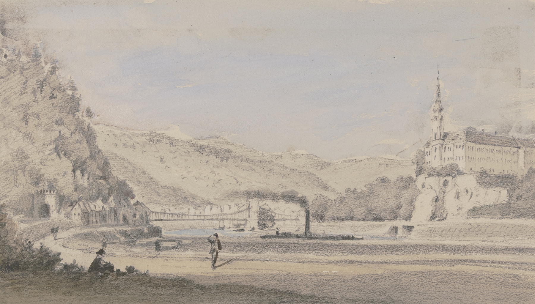 Landscape of Tetschen an der Elbe by Friedrich Eugen Peipers, oil painting