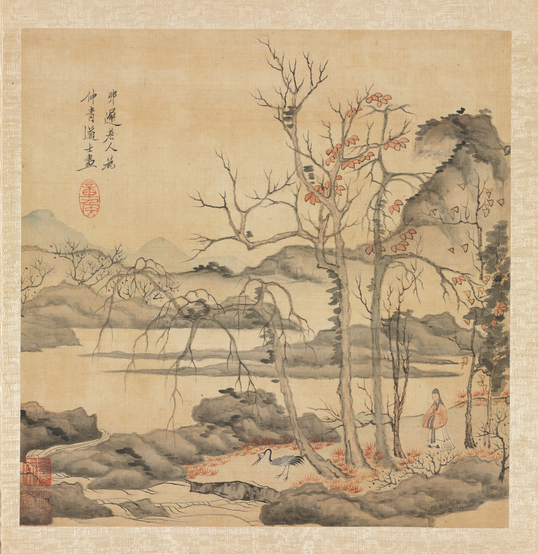 Daoist and Crane in Autumn Landscape, by Chen Hongshou, public domain