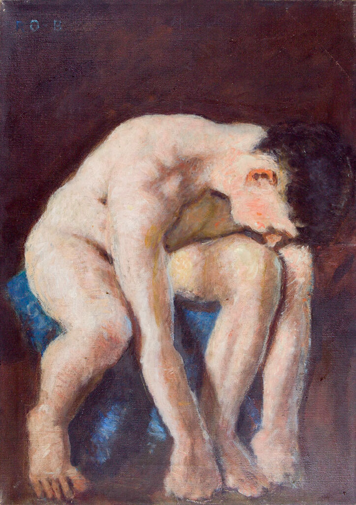 Portrait of a man with a penetrating gaze, oil painting by Denman Waldo Ross