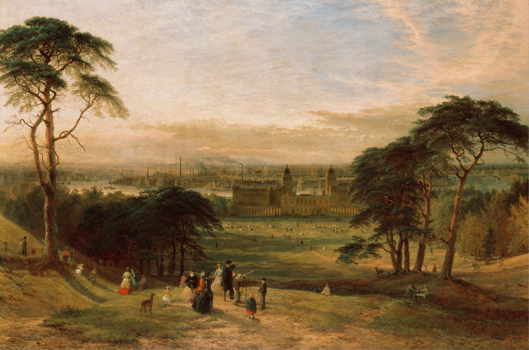 Landscape of London from Greenwich Hill, oil on canvas by Henry Dawson
