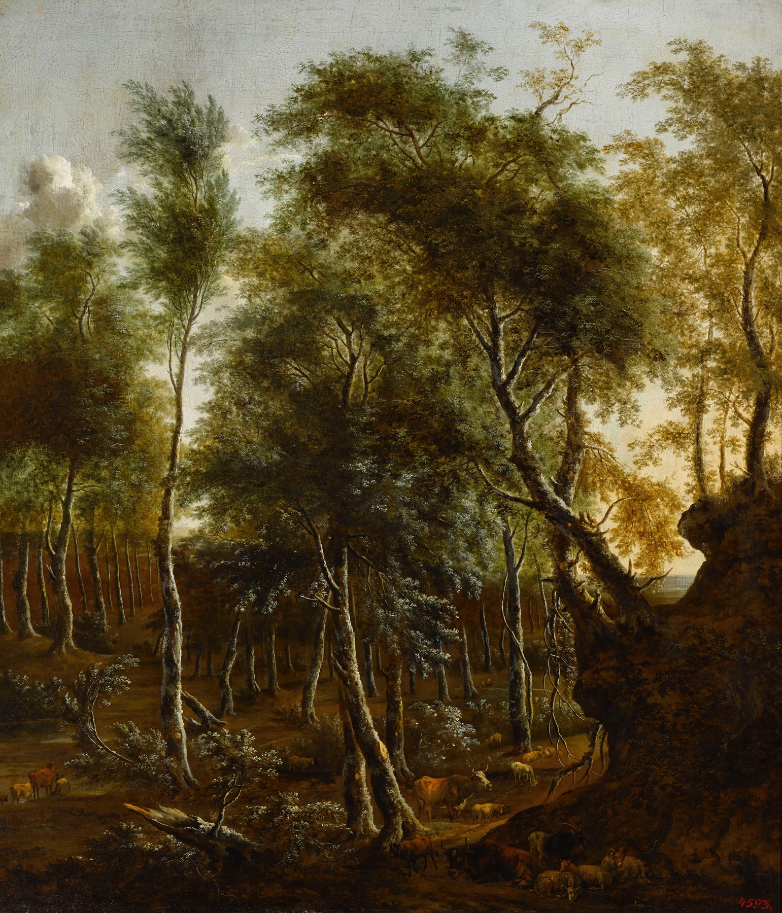 Forest landscape, by Frederik de Moucheron, public domain